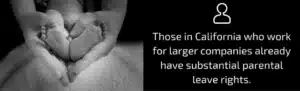 Those in California who work for larger companies already have substantial parental leave rights